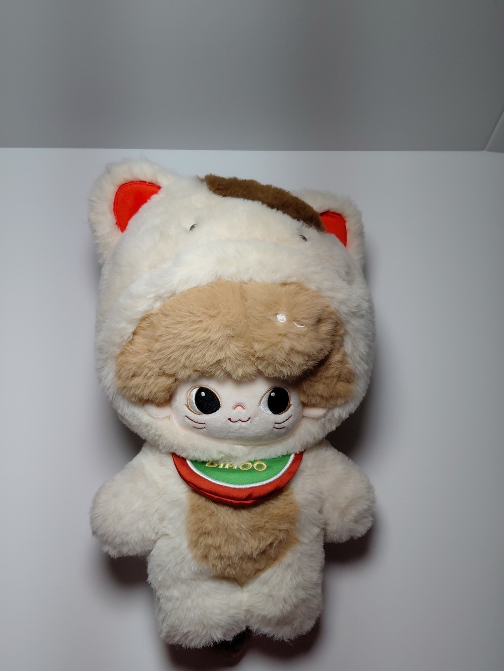 Dimo Plush Cat Costume Doll - Cream and Brown Cute Pet Toy